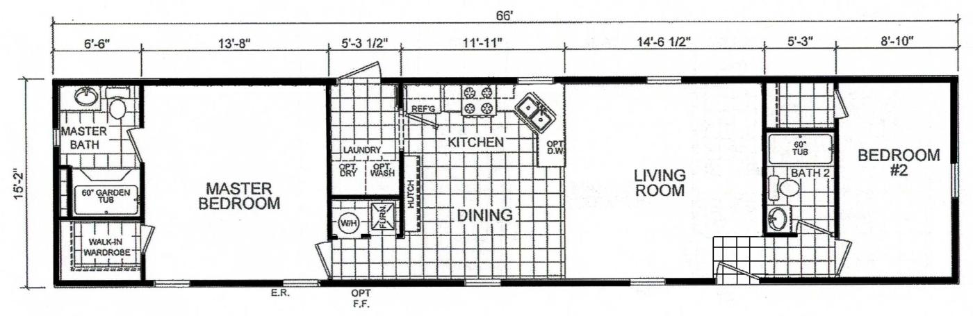 Single wide mobile home 2 bedroom 2 bath