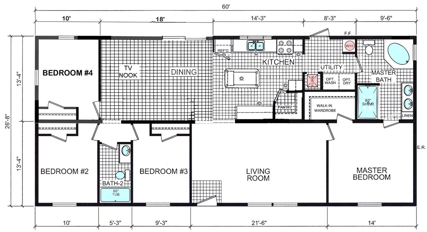 Modular home 4 bedroom 2 bath