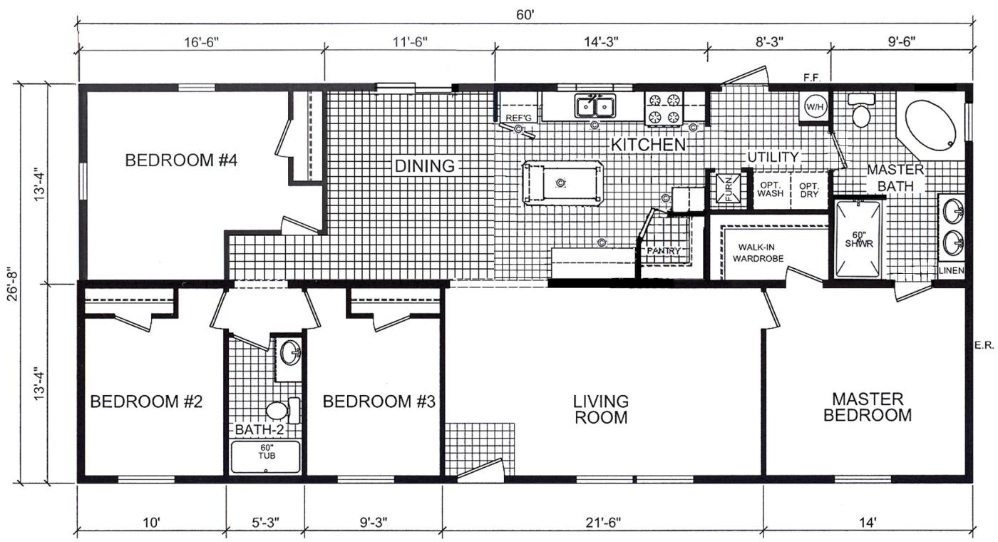 Modular home 4 bedroom 2 bath