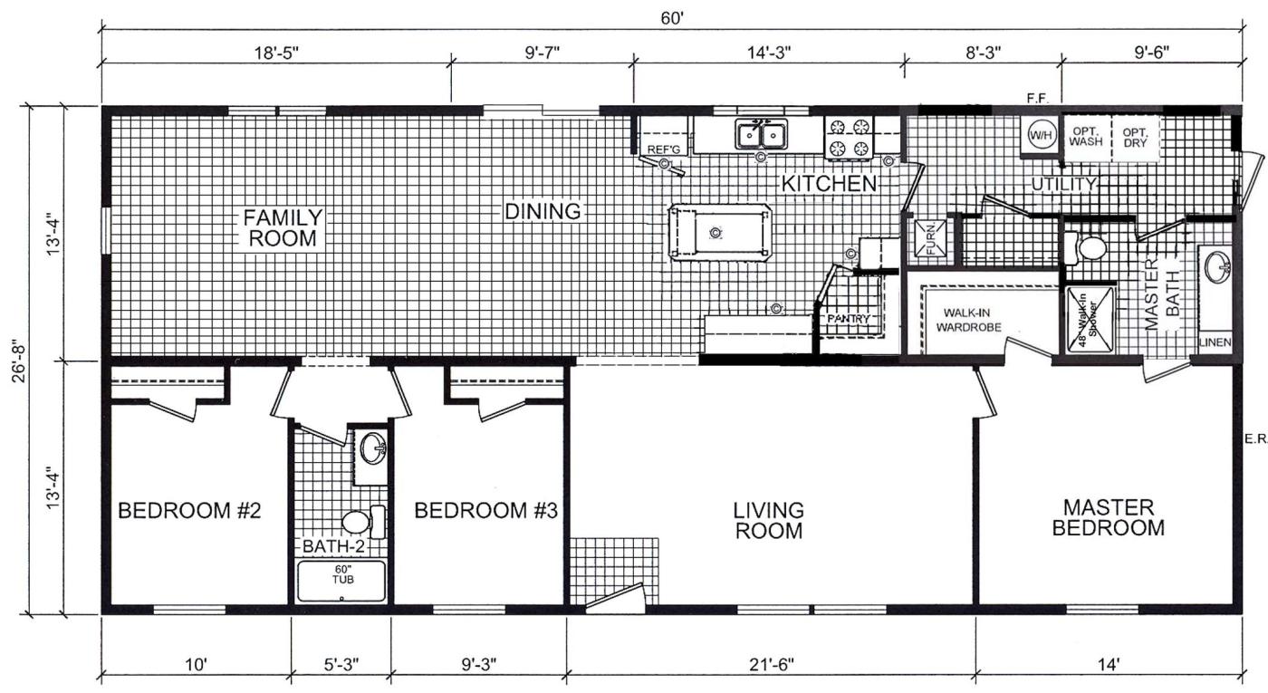 Modular home 3 bedroom 2 bath
