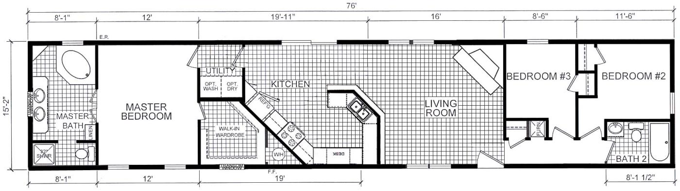 Single wide mobile home, 3 bedrooms, 2 baths Henderson Home and Land