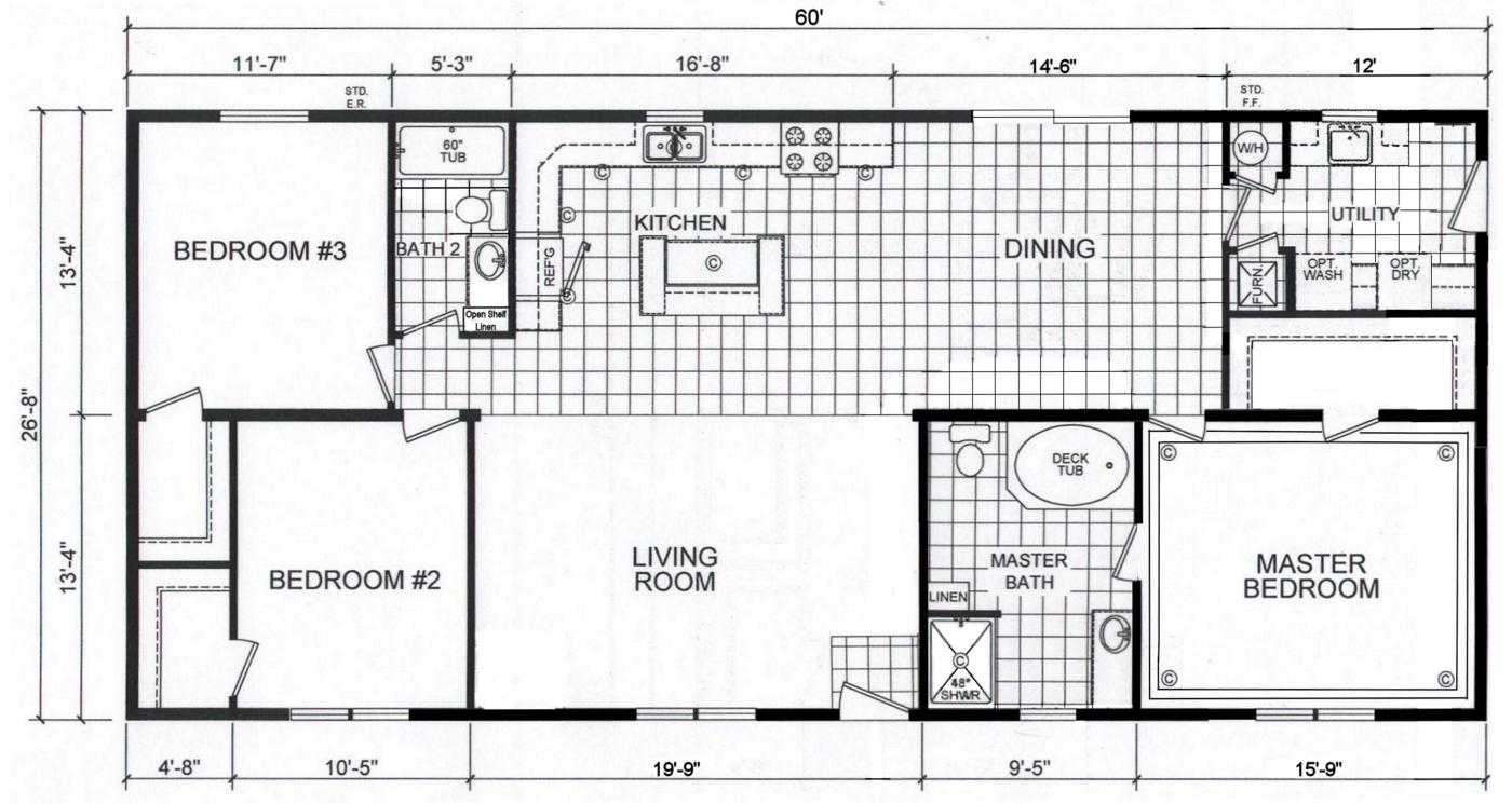 Modular home 3 bedroom 2 bath