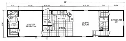 Single wide mobile home 2 bedroom 2 bath