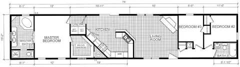 Single wide mobile home, 3 bedrooms, 2 baths Henderson Home and Land