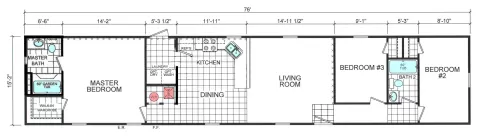 Single wide mobile home 3 bedroom 2 baths